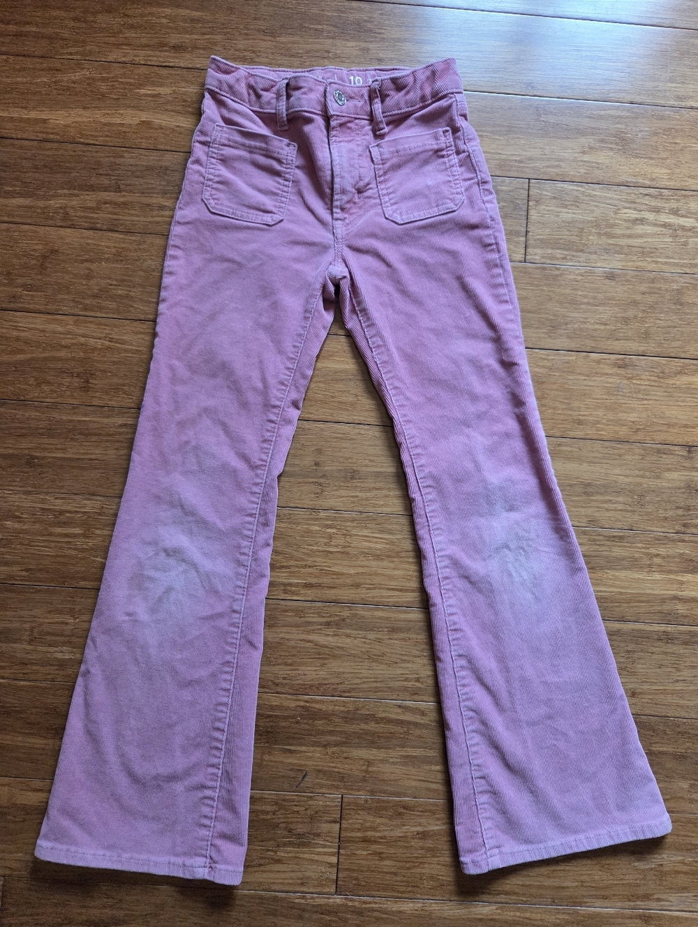 Gap Kids Pink Corduroy Flare Pants Size 10 Girls 70s High Rise Bootcut Retro Y2K